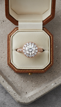 Vintage halo ring with 18k gold